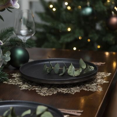 Winteria Snowflake tabletti Ø38 cm hopea